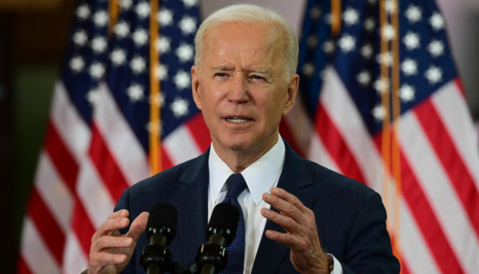 President Joe Biden speaks in Pittsburgh, Pennsylvania, on March 31, 2021. — AFP