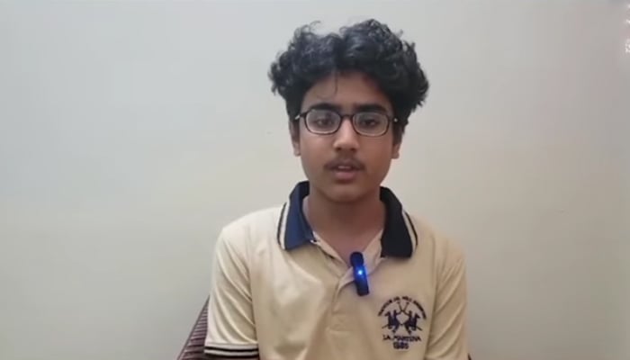 Teenager, involved in the tragic deaths by accident of six members in the DHA Lahore, speaks in this still taken from a video released on November 13, 2023. — Facebook/Pakistan Express