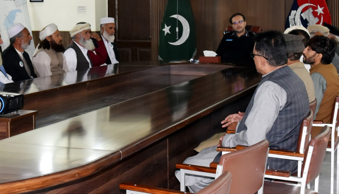 Muhammad Ali Khan, the Regional Police Officer, of Malakand Division during a meeting on November 15, 2023. — Facebook/Malakand Region Police
