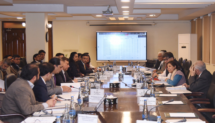 Caretaker Federal Minister for Finance, Revenue, and Economic Affairs Dr Shamshad Akhtar chairs a meeting of the ECC in Islamabad on November 15, 2023. — X/@FinMinistryPak