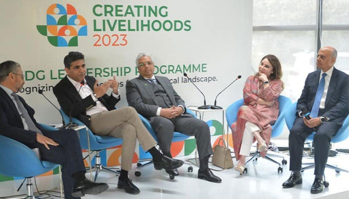 EBMs CEO and MD, Dr. Zeelaf Munir, addressed the Creating Livelihoods Summit 2023. — Facebook/EBM