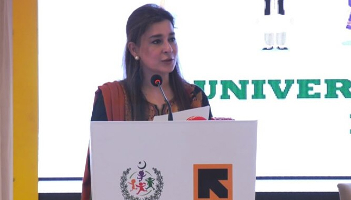 Ayesha Raza Farooq, Chairperson of the NCRC delivers her opening remarks on Universal Children’s Day on November 16, 2023, in Islamabad. — Facebook/National Commission on the Rights of Child - NCRC Pakistan