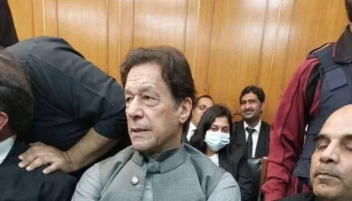 Pakistan Tehreek-e-Insaf Chairman Imran Khan at Lahore High Court. — Twitter/ @InsafPK