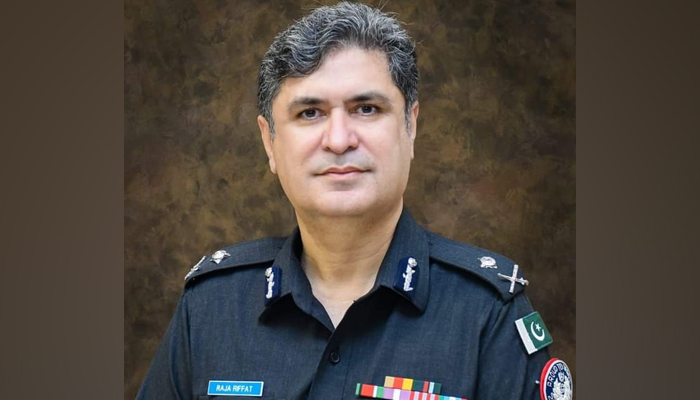 Sindh Inspector General of Police Riffat Mukhtar Raja can be seen in this image released on October 10, 2023. — Facebook/Sindh Police