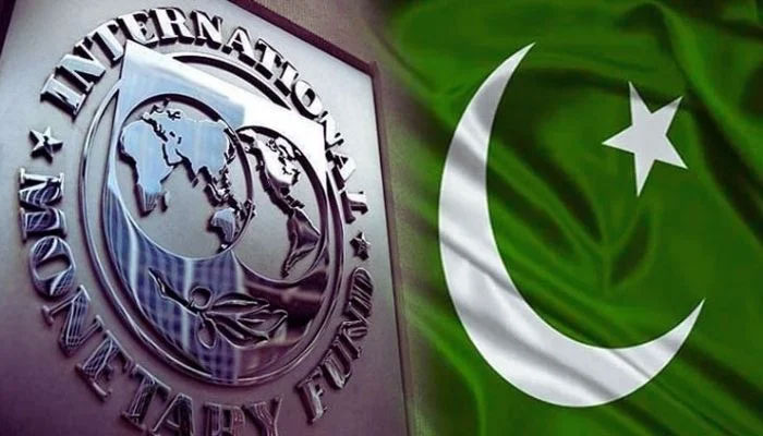 The IMF logo and Pakistan flag. —The News File