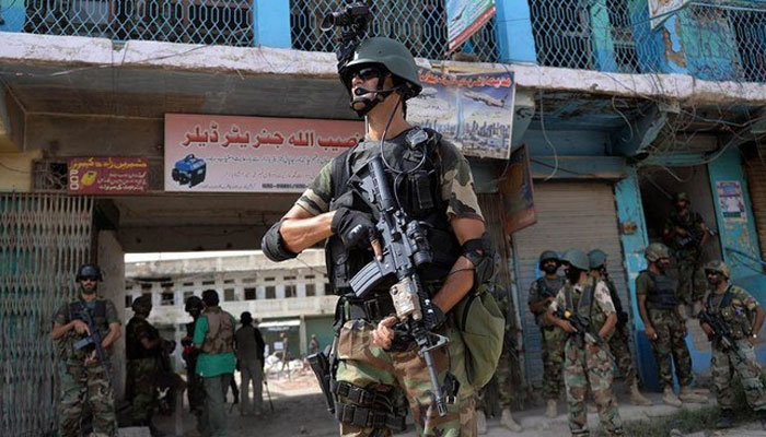 A military personnel stands at a site of an operation. — AFP/File