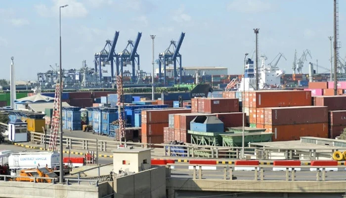 Containers and terminals can be seen at Karachis port. — AFP/File
