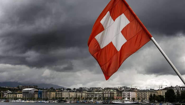 Switzerlands flag can be seen in this image. — AFP/File