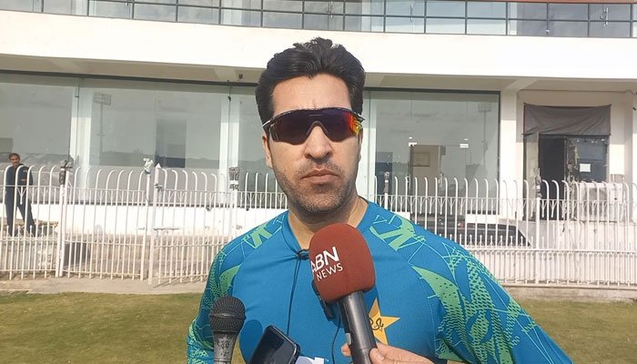Fast bowling coach Umar Gul speaks to the local media on Nov 23, 2023. —x/AbdullahQamarr