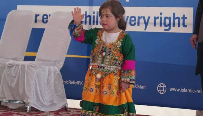 A child can be seen during a performance on the occasion of World Children’s Day 2023 under the theme “For Every Child, Every Right” on November 20, 2023. — Facebook/Islamic Relief Pakistan