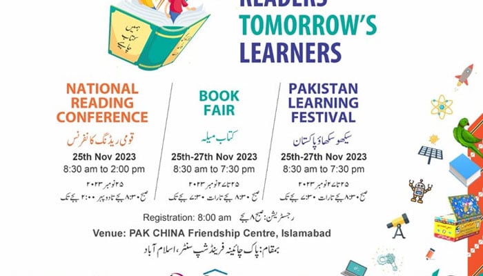 The image shows a poster of the Pakistan Learning Festival (PLF) 2023 from its website.