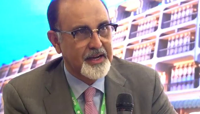 Haseeb A. Gardezi, Chief Operating Officer, Hospitality & Education Division, Hashoo Group is seen here in this still taken from a video. —YouTube/Pakistan Travel Mart