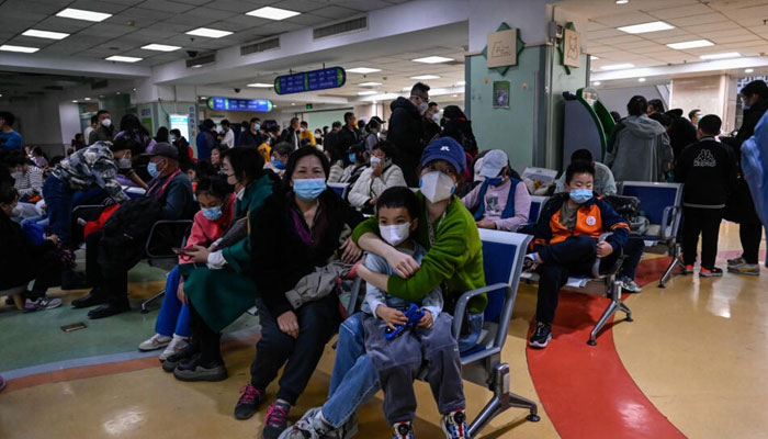 A childrens hospital in Beijing, where there have been surging cases of respiratory illnesses, particularly in children. —AFP File