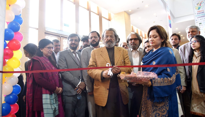 Minister of Federal Education and Professional Training, Madad Ali Sindhi, inaugurates the National Reading Conference, Book Fair & Pakistan Learning Festival in Islamabad on November 25, 2023. — Facebook/Ministry of Federal Education and Professional Training Pakistan