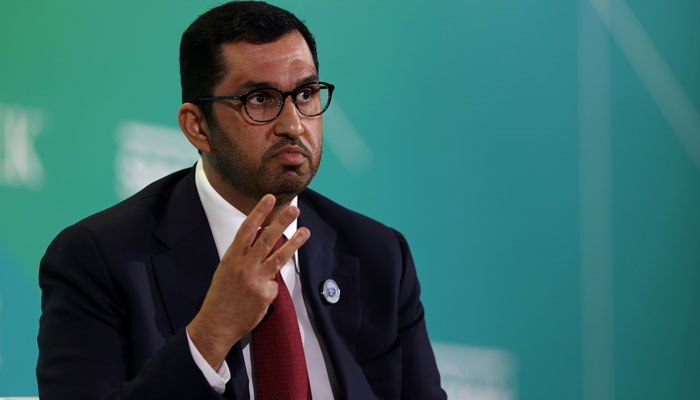 Sultan Ahmed Al Jaber, chief executive officer of Abu Dhabi National Oil Co. (ADNOC), speaks during the 2023 CERAWeek in Houston on March 6, 2023. —Bloomberg