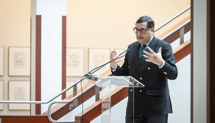 World Wide Fund for Nature President Dr Adil Najam speaks during a ceremony in this image on October 31, 2023. — X/@AdilNajam