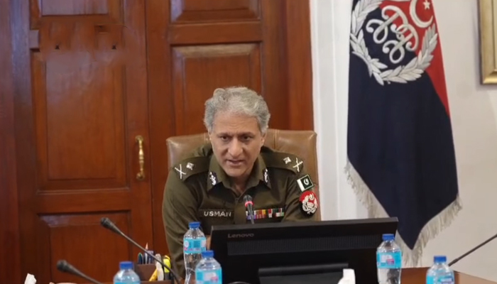 Punjab Inspector General Police Dr Usman Anwar speaks while meeting with the delegation of the Young Doctors Association in this still on November 27, 2023. — Facebook/YDA Punjab Official