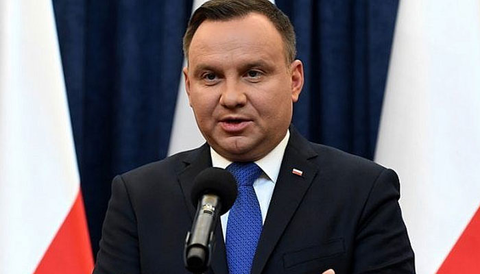 Polands President Andrzej Duda gives a press conference on February 6, 2018, in Warsaw. —AFP