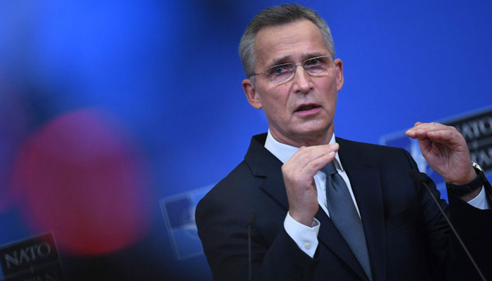 NATO Secretary-General Jens Stoltenberg speaks during a press conference at the NATO headquarters in Brussels, Belgium, Jan. 7, 2022. —AFP