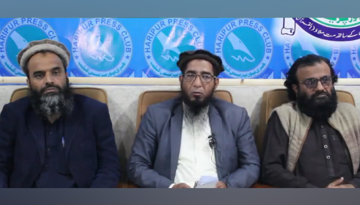 President of Pakistan Markazi Muslim League, Dr Abdul Mateen speaks during the presser in this still on November 29, 2023. — Facebook/Dr. Abdul Mateen NA-18