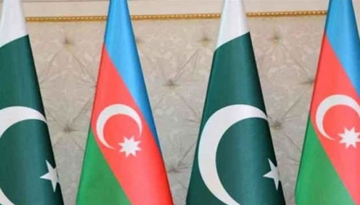 A file photo of Pakistan and Azerbaijan flags. — Anadolu Agency