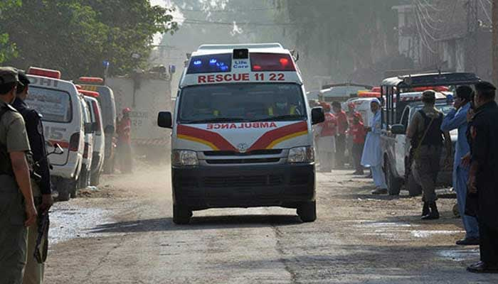 This image shows an ambulance approaching a scene in KP. — AFP/File