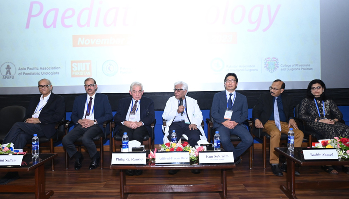 Founding director of SIUT Professor Adib Rizvi speaks during the Inaugural Ceremony of the Annual APAPU Meeting 2023 on November 30, 2023. — Facebook/SIUT
