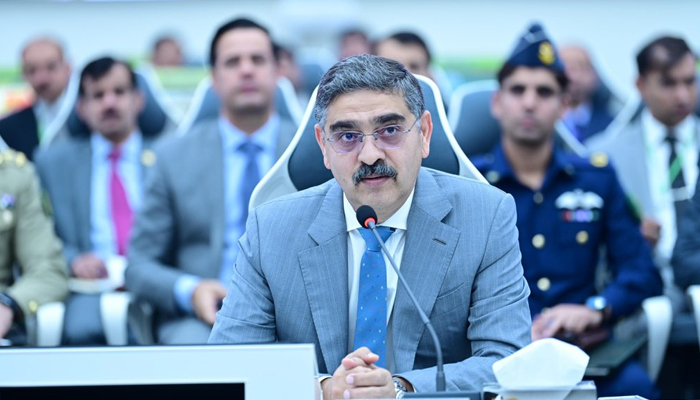 Caretaker Prime Minister Anwaar-ul-Haq Kakar looks on in this image on November 23, 2023. — X/@anwaar_kakar