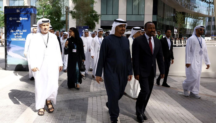 President of the United Arab Emirates, Sheikh Mohamed bin Zayed Al Nahyan, arrives to attend the Cop28 United Nations Climate Change Conference in Dubai, 30 November 2023. —AFP File