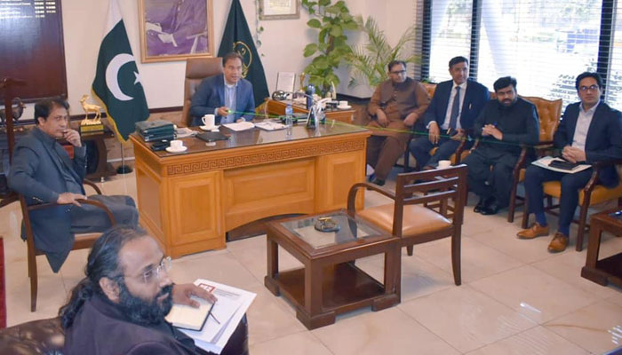 Commissioner Lahore and DGLDA, Muhammad Ali Randhawa chairs a meeting on December 4, 2023.— Facebook/Commissioner Lahore, Punjab.