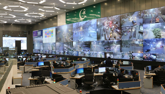 Punjab Safe Cities Authority officials are monitoring the city from the control room.—Facebook/control room. File