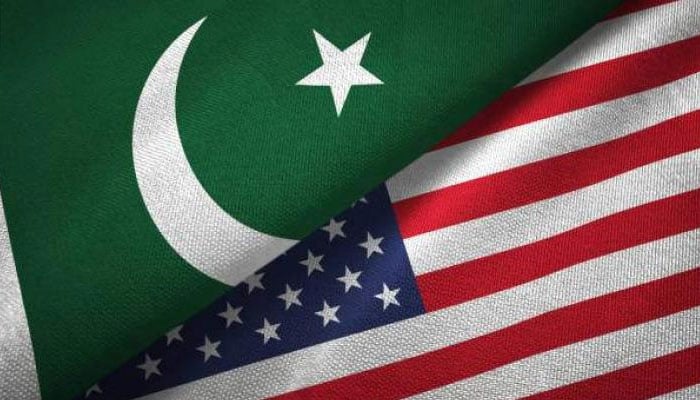 The collage of the flags of the United States and Pakistan. — APP