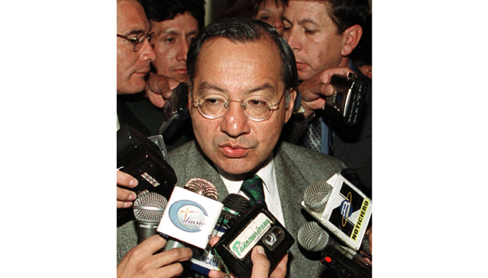 US ambassador to Bolivia, Manuel Rocha, speaks to members of the press in La Paz. — AFP/File