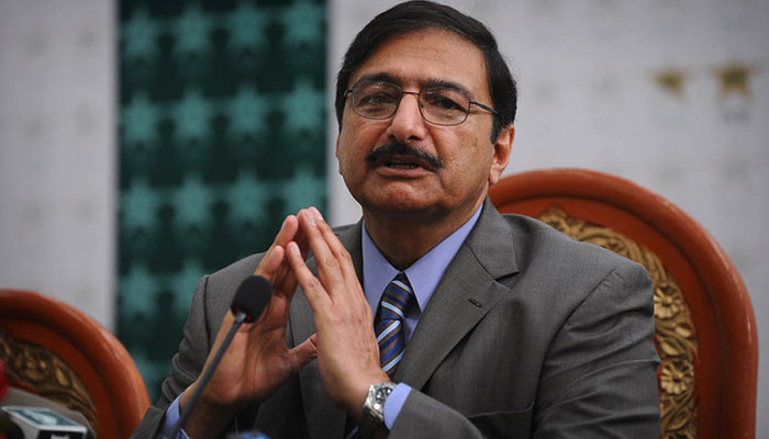 Chairman Pakistan Cricket Board (PCB) Management Committee Zaka Ashraf gestures during a press conference.— AFP/File