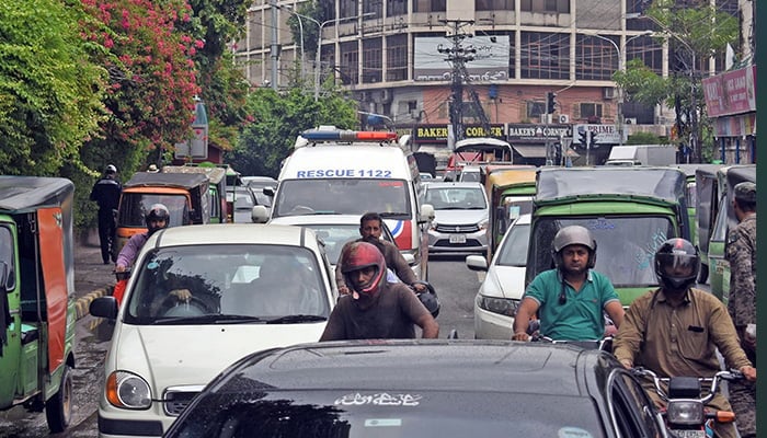 Representational image of massive traffic jam in Lahore. — Online