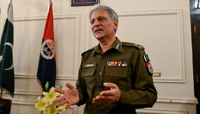 Punjab police chief Usman Anwar speaks on several attacks on Pakistani churches, during an interview with AFP in Lahore on August 18, 2023. — AFP