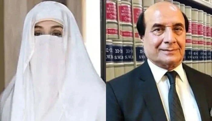 PTI Chairman Imran Khans wife Bushra Bibi (left) and his lawyer Latif Khosa. — X/@Alam_Sabha/@LatifKhosaP