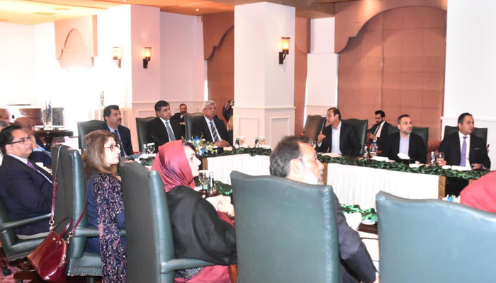 This image shows the Industrial Advisory Council during a meeting in Islamabad under the chair of the Federal Minister for Industries and Production Dr Gohar Ejaz on December 7, 2023. — X/@Gohar_Ejaz1