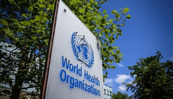 World Health Organisation (WHO) sign board can be seen. — AFP/File