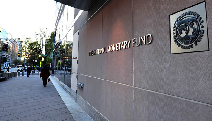 The International Monetary Fund building sign is viewed in Washington DC. — AFP/File