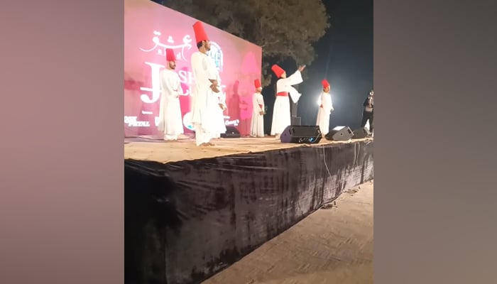 This still shows a moment from the three-day Jashan-e-Iftikhar Arif celebrations at Lahore Fort, Lahore on December 8, 2023. — Facebook/‎Walled City of Lahore Authority - والڈ سٹی لاہور اتھارٹی‎