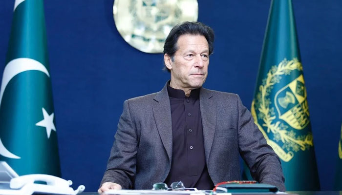 Imran Khan answered questions during live telephone calls from the people of Pakistan in Islamabad, on January 23, 2022. — Instagram/imrankhan.pti