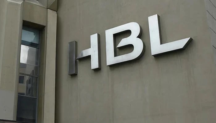 This photo shows the logo of Habib Bank Limited (HBL) on the side of its building in Karachi. — AFP/File