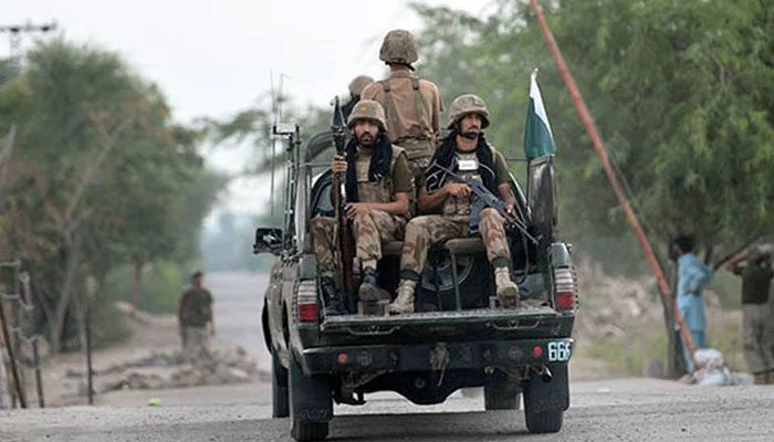 Pakistan army soldiers patrol in a Khyber Pakhtunkhwa. — AFP/File