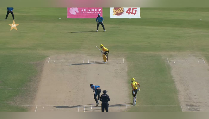 A team Peshawar is ready to bowl to the Abatabad team during the National T20 Cup on December 9, 2023. — Facebook/Pakistan Cricket Team