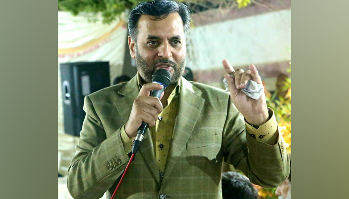 Senior Deputy Convener MQM-P Mustafa Kamal speaks during a gathering in this image on December 9, 2023. — Facebook/MQM ( Muttahida Quami Movement)