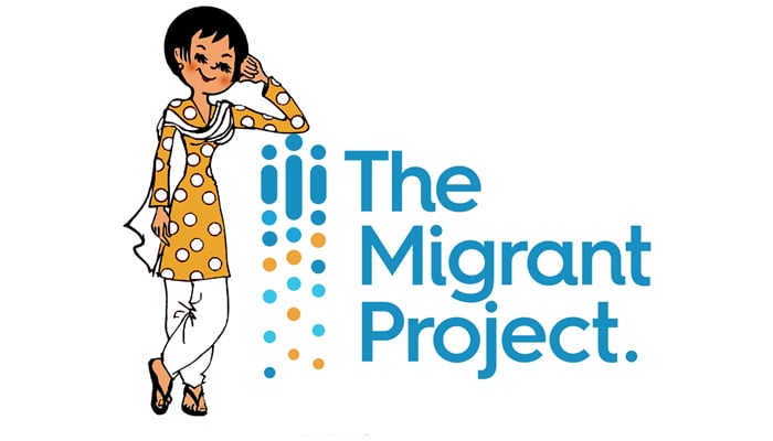 This image shows a logo of The Migrant Project launched by the Gogi Studios. — Facebook/The Migrant Project with Gogi