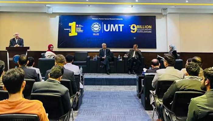 This image shows a general view of the book-launching event at the University of Management and Technology (UMT), Lahore on December 6, 2023. — IPS website