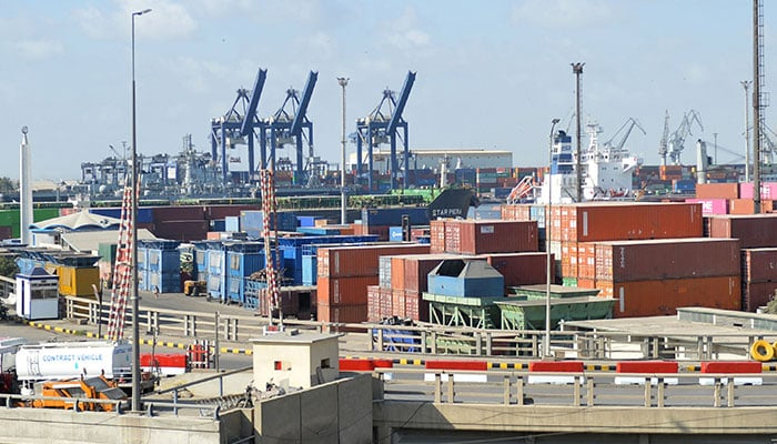 Containers have been held up at Karachis port as the country grapples with a desperate foreign exchange crisis. — AFP/File