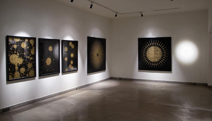 This image shows an interior of the gallery with paintings hanging on the wall on December 9, 2023. — Facebook/Koel Gallery